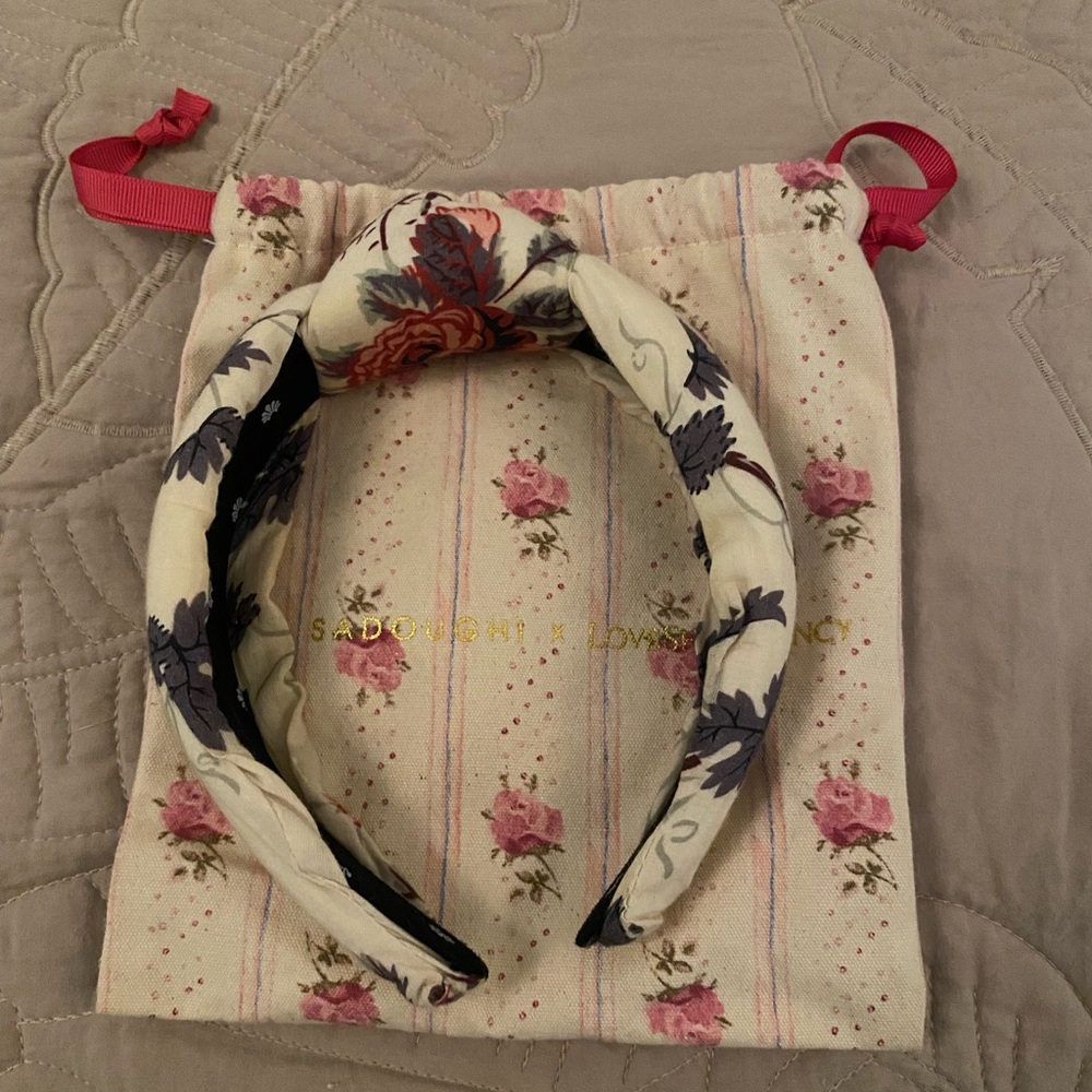 Lele Sadoughi x Loveshackfancy floral headband with dust bag